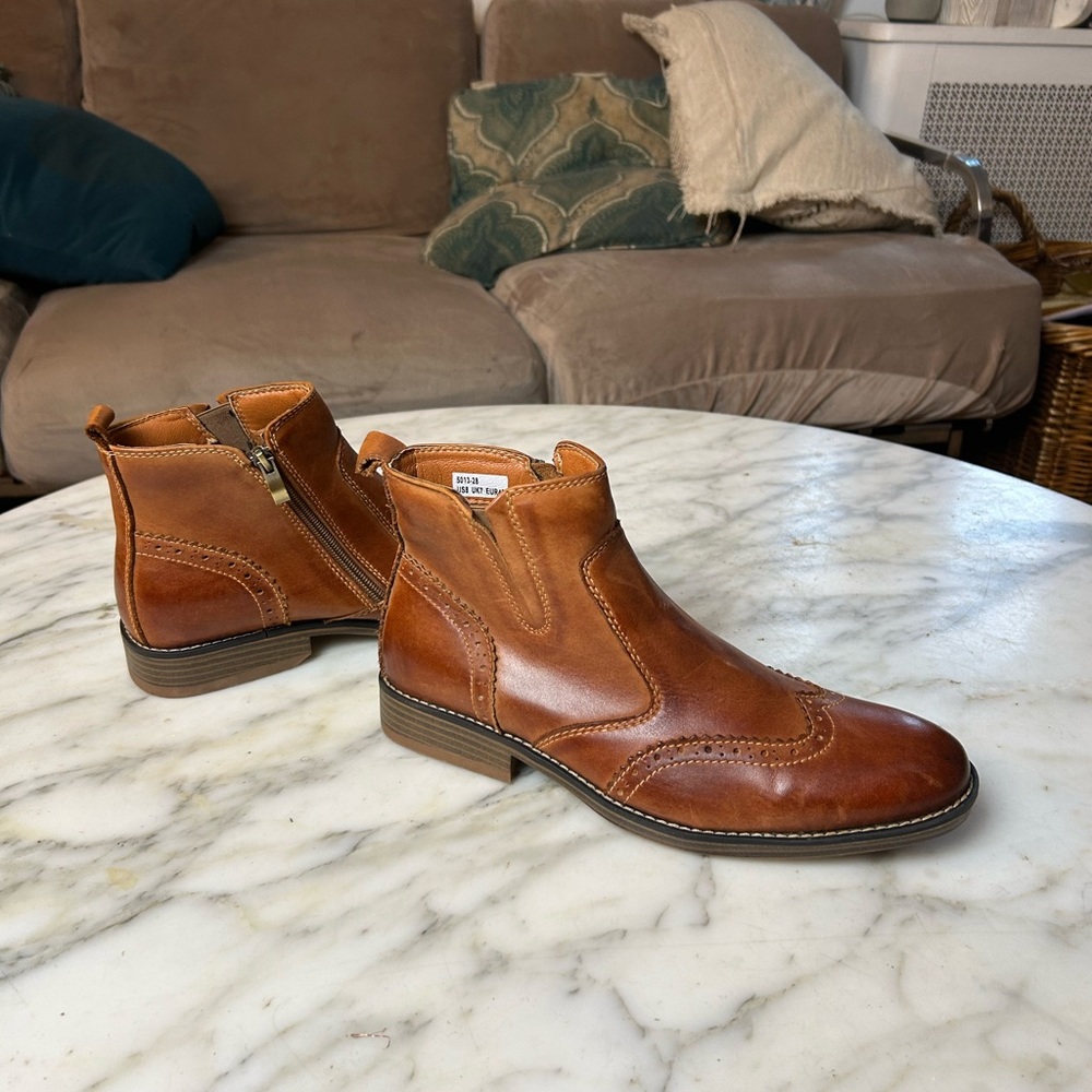 Kunsto Men’s Brogue Ankle Boots sz 8